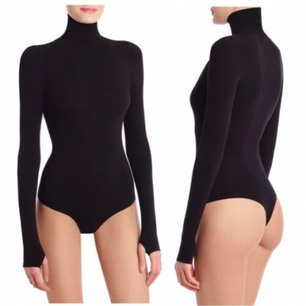 Commando Ballet long sleeve turtle neck Bodysuit Thong O/S NEW